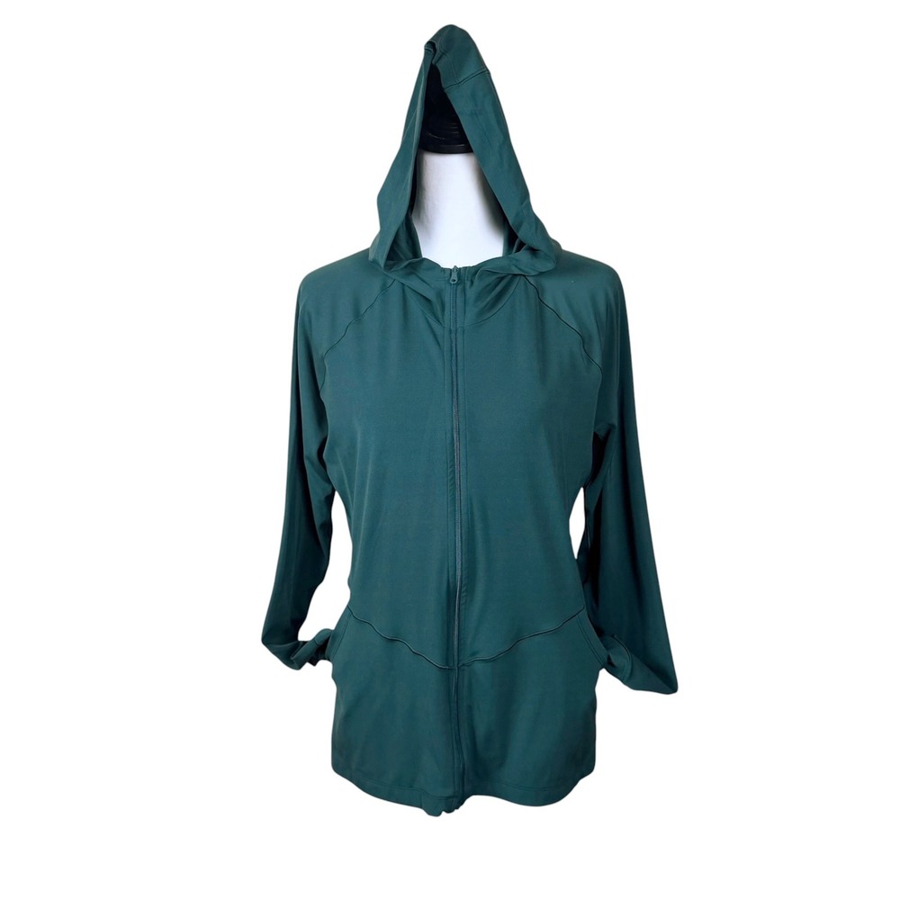 Offline by Aerie Zip Up Jacket Hoodie Size Large Green Activewear Gym